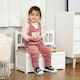 image 2 of HOMCOM 2 In 1 Wooden Toy Box, Seat Bench Storage Chest w/ Pneumatic Rod White | 60 x 30 x 50cm