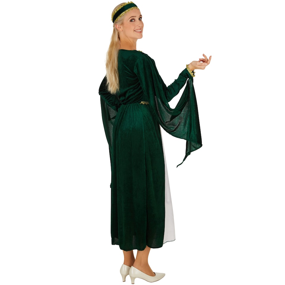 image 1 of Womens Medieval Princess Costume | Green | green/white | XL | 1
