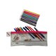 image 1 of Stationery Filled Pink Zip 13x5" Pencil Case with Colouring Pencils