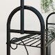 image 8 of Outsunny 3 Tier Plant Stand  Hanging Hooks for Balcony Living Room, Black | Black | Black
