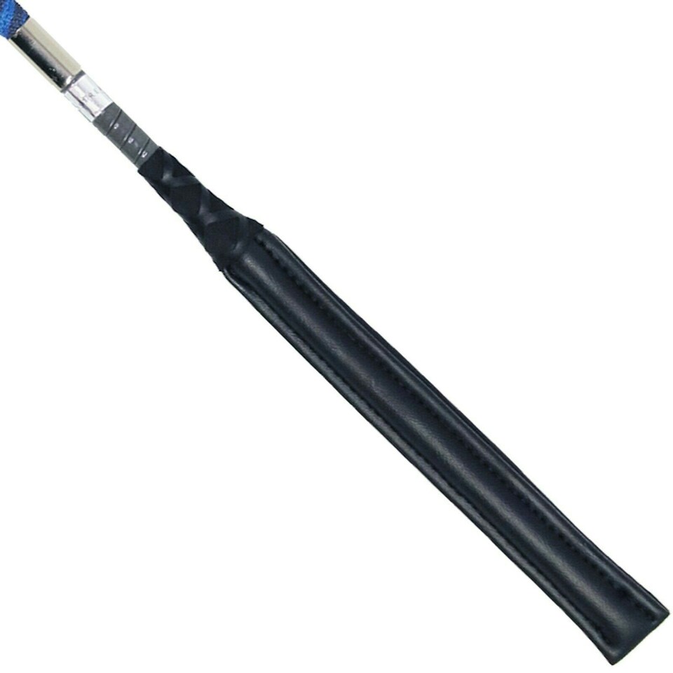image 1 of Coldstream Next Generation Pressen Horse Jumping Whip - Grey/Blue - 50cm