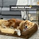 image 4 of PawHut Dog Bed Calming Pet Bed Dog Mattress for Large Dogs - Brown