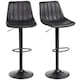 image 1 of HOMCOM Modern Bar Stools Set of 2, Height Adjustable Swivel Bar Chairs with Backrest, Gas Lift and Footrest, Leathaire Barstools for Breakfast Counter, Kitchen Island, Black | Black | Black