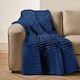 image 1 of Velosso Chunky Cord Waffle Plush Heavy Blanket - 200cm x 240cm Blue | Navy