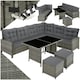 image 9 of 8 Seater Garden Furniture Set Barletta with Cushions, Footstools and Table | Grey | mottled grey/grey | 1