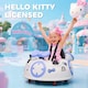 image 3 of AIYAPLAY Hello Kitty Licensed Kids Bumper Car with Remote Control, 360  Rotation Spin Electric Ride On Waltzer Car with Dual Joysticks, Music, Lights, Safety Belt, for 1.5-5 Years Old, White