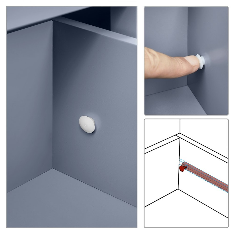 image 1 of Yaheetech Set of 2 Slim Bedside Tables Minimalist Design