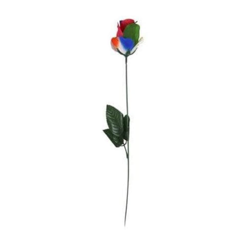 image 1 of Rainbow Rose Artificial Flower 45cm