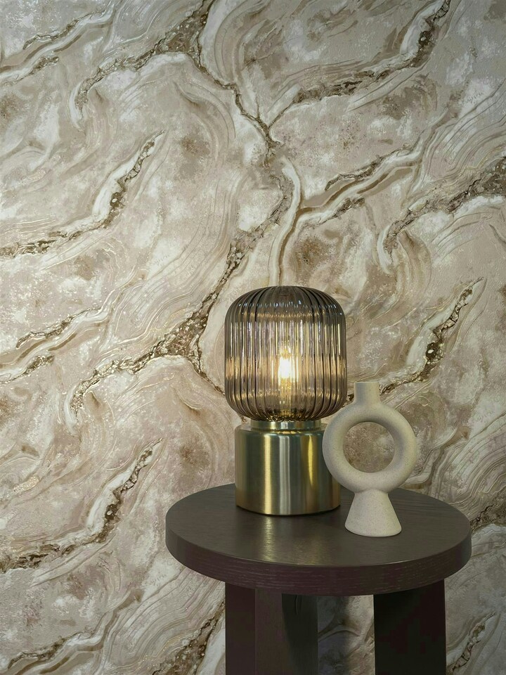 image 1 of Palmetto Agate Taupe Wallpaper