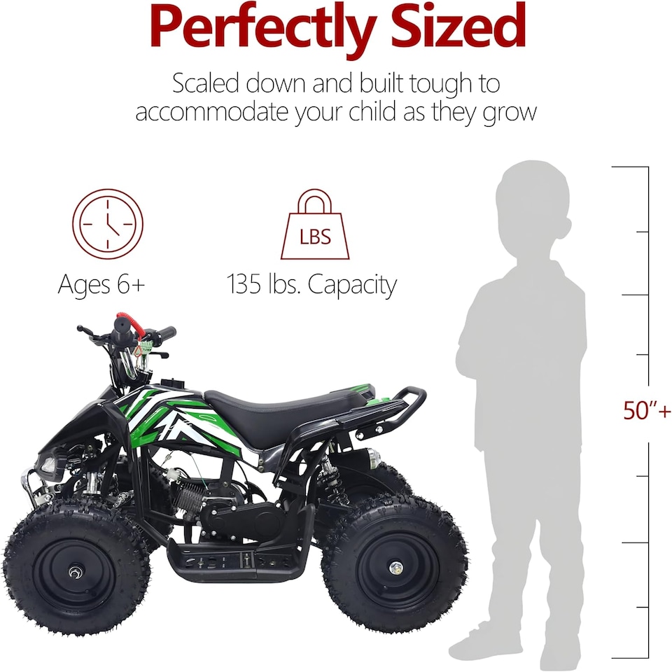 image 1 of Alivio 49CC Kids Mini Petrol Quad Bike (Green)