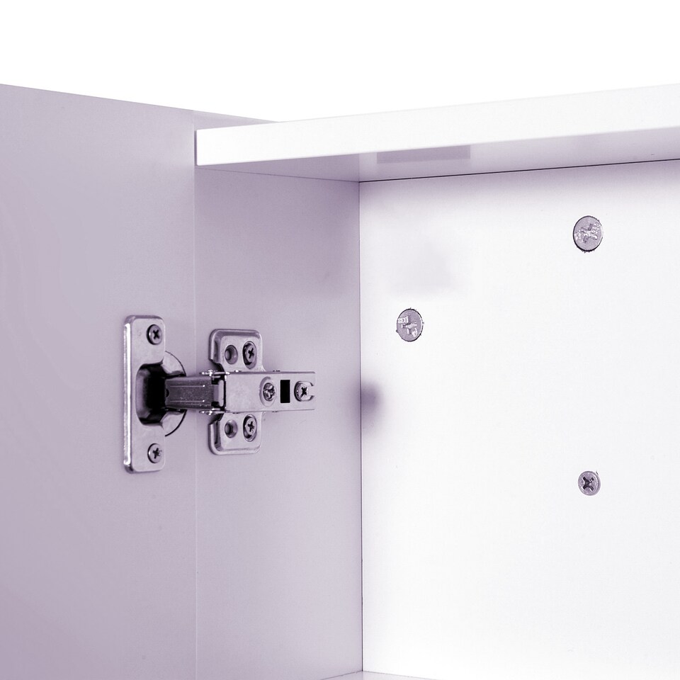 image 1 of HOMCOM Mirror Cabinet, Wall Mount Bathroom Storage Cabinet with Adjustable Shelf, Double Door Cupboard, 70 x 15 x 60 cm, White