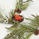 image 2 of Homescapes Festive Christmas Garland with Artificial Pine and Robins Nests 5ft