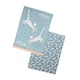 image 1 of Dexam Set of 2 Meow Recycled Kitchen Tea Towels Blue