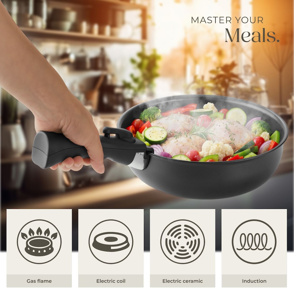 image 1 of Pot and Pan Set Parma17 Pcs including Lids, Utensils and Felt Protectors