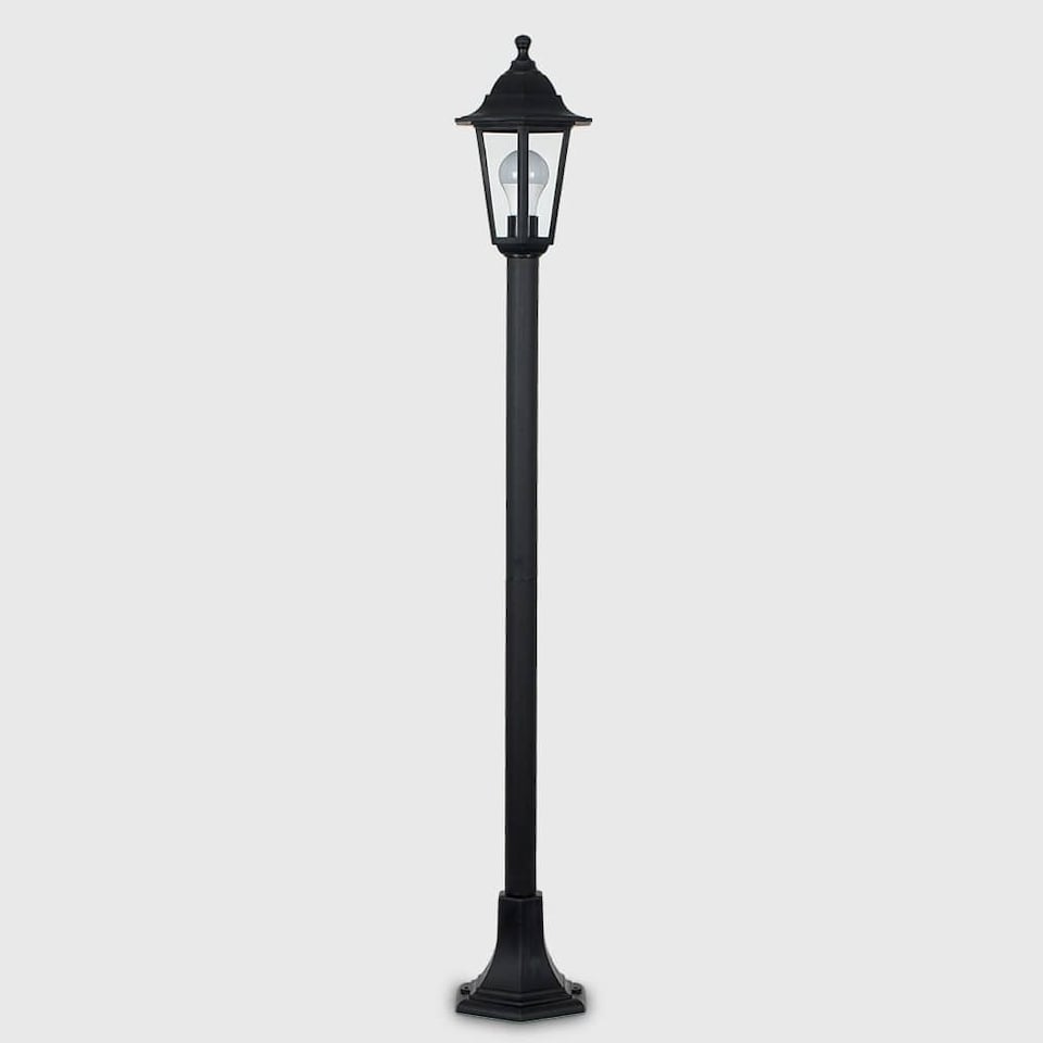 image 1 of ValueLights Mayfair Pair 1.2m Black IP44 Outdoor Lamp Post Bollard Lights
