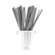 image 2 of Unique Party Paper Chevron Straw (Pack of 10) - Black/White - One Size