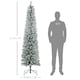 image 7 of HOMCOM 7 Foot Artificial Pencil Christmas Tree with Snow Flocked Tips, White