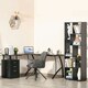 image 2 of HOMCOM L-Shaped Corner PC Desk Table w/ Drawer Home Office Workstation, Black