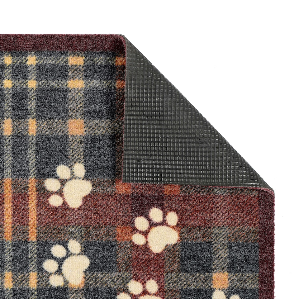 image 1 of Howler & Scratch Mat Plaid Paws 50x75 Door Mat
