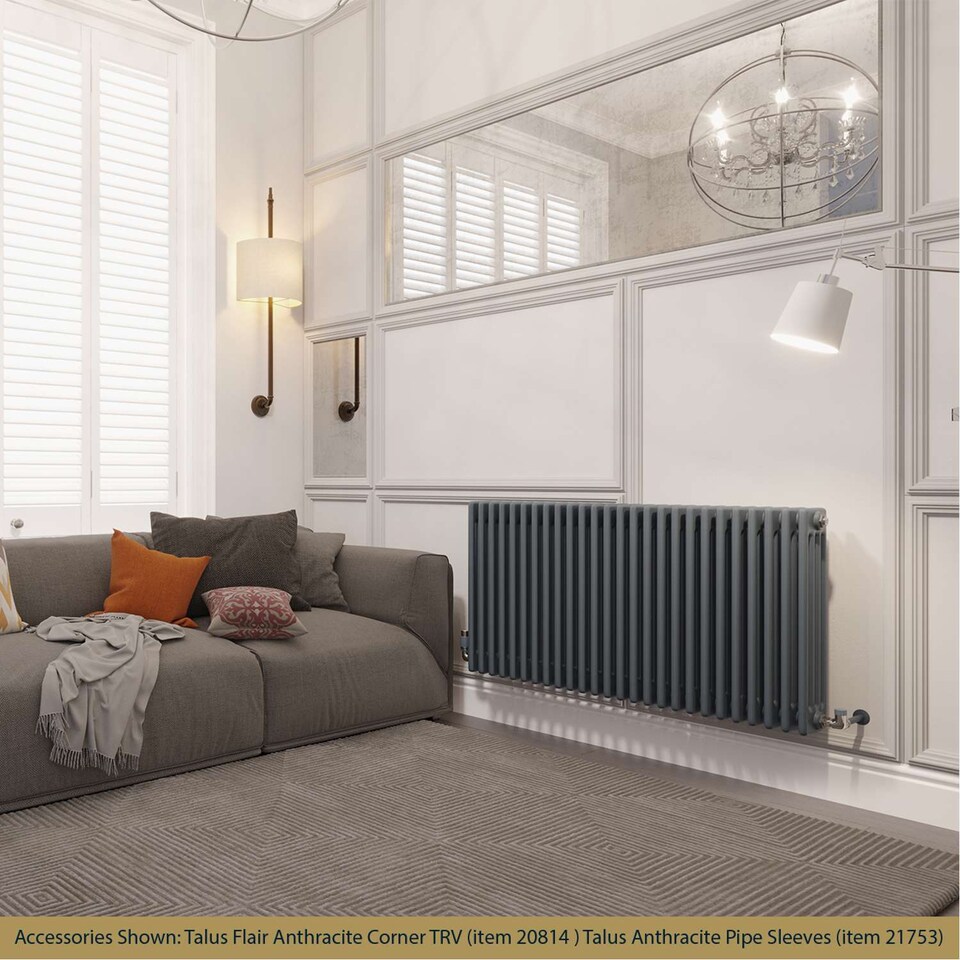 image 1 of Alpha - Anthracite Column Radiator H600mm x W1164mm 4 Column