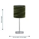 image 6 of First Choice Lighting Chrome Stick Table Lamp with Green Crushed Velvet Shade Chrome | Green