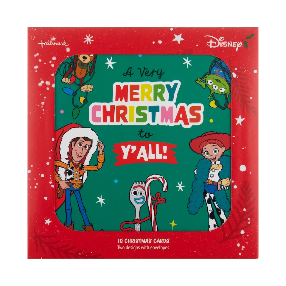 image 1 of Hallmark Pack Of 10 Christmas Cards - 2 Fun Disney Pixar Toy Story Designs