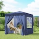 image 8 of Outsunny 2 x 2 m Garden Pop Up Gazebo, Wedding Party Tent Marquee, Water Resistant Awning Canopy with Sidewalls, Windows, Carry Bag, Blue