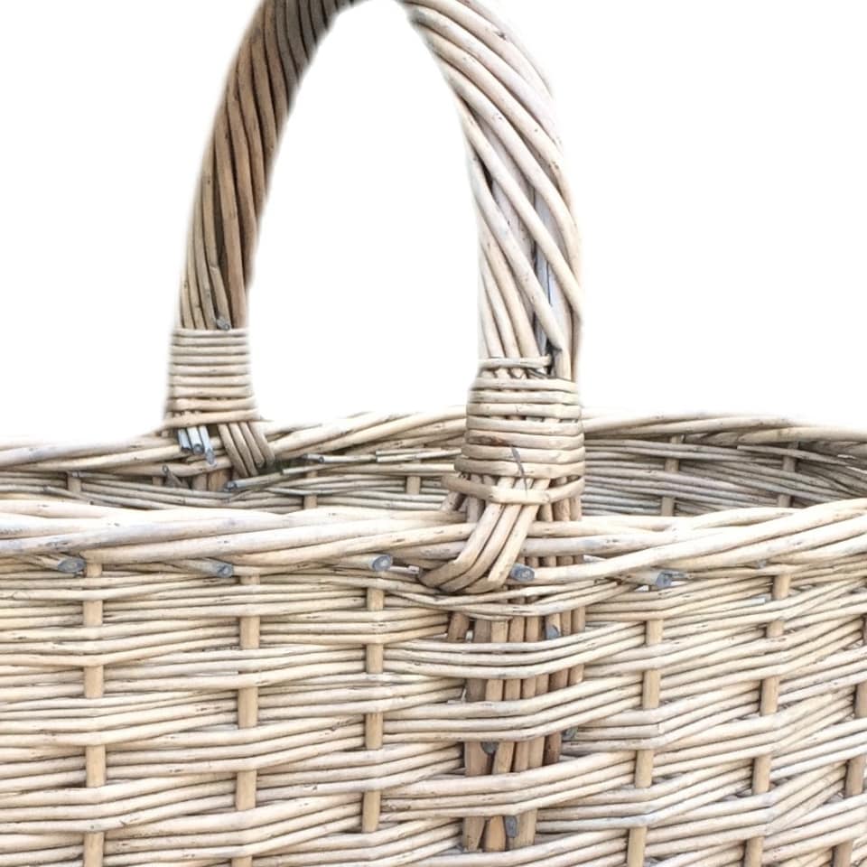 image 1 of Antique Wash Finished Stair Basket | Grey | Grey