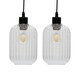 image 1 of Set of 2 Batley - Clear Ribbed Glass Easy Fit Pendant Shades | Clear | Small | 2