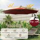 image 5 of COSTWAY 303 cm Patio Parasol Solar LED Cantilever Offset Umbrella Red