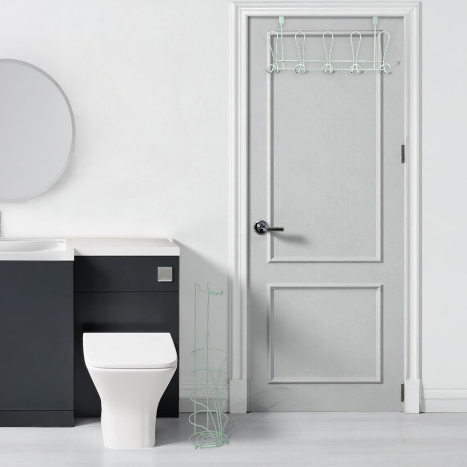 image 1 of Vertu Toilet Roll & Spare Holder & Over Dook Hook | Green | Sage Green | 1