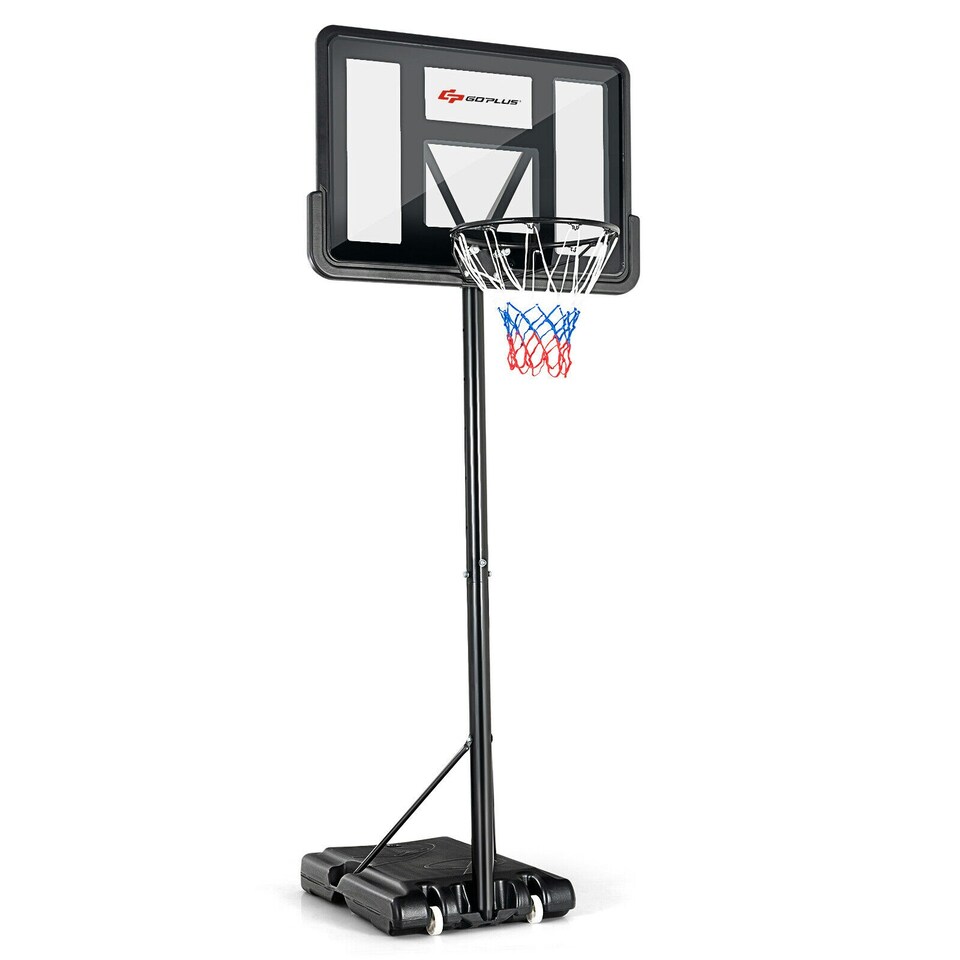 image 1 of COSTWAY Basketball Hoop Backboard Height Adjustable 1.35-3.05m Black | Standard