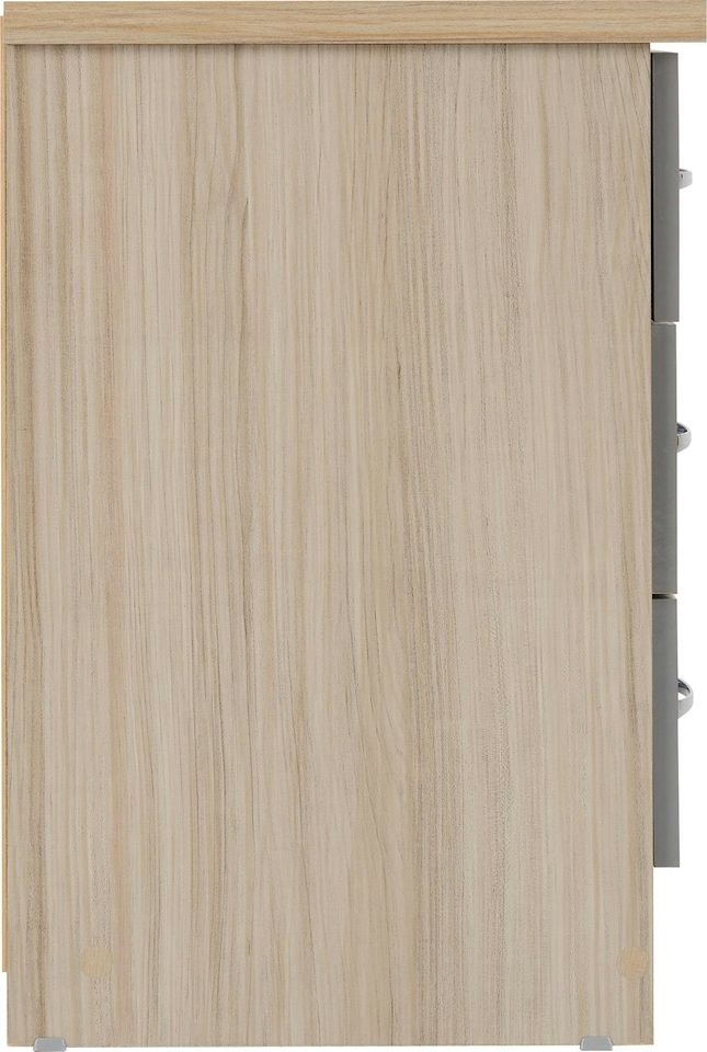 image 1 of Nevada 3 Drawer Bedside Cabinet Grey | 3D Effect Grey