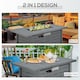 image 3 of Outsunny Outdoor Gas Fire Pit Table Smokeless Firepit w/ Rain Cover, Lid, Grey