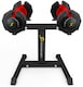 image 5 of Strongology Urban25 Red Adjustable Dumbbell Pair with Free Durable Steel Adjustable Urban25 Dumbbell Floor Stand