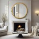 image 4 of Living and Home Pine Wood American Transitional Style Decorative Wall Mounted Mirror | Brown