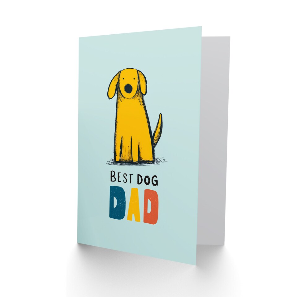 image 1 of Father's Day Card for Dog Dad Best Dog Design Greeting Card Blank Inside