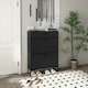 image 7 of HOMCOM Shoe Storage Cupboard with 2 Flip Doors and Sliding out Drawer, Black