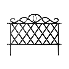 27cm Black Plastic Garden Patio Lawn Border Fence Edging White