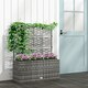 image 2 of Outsunny Garden PE Rattan Planter Box  Trellis Flower Raised Bed, 57x30x107cm