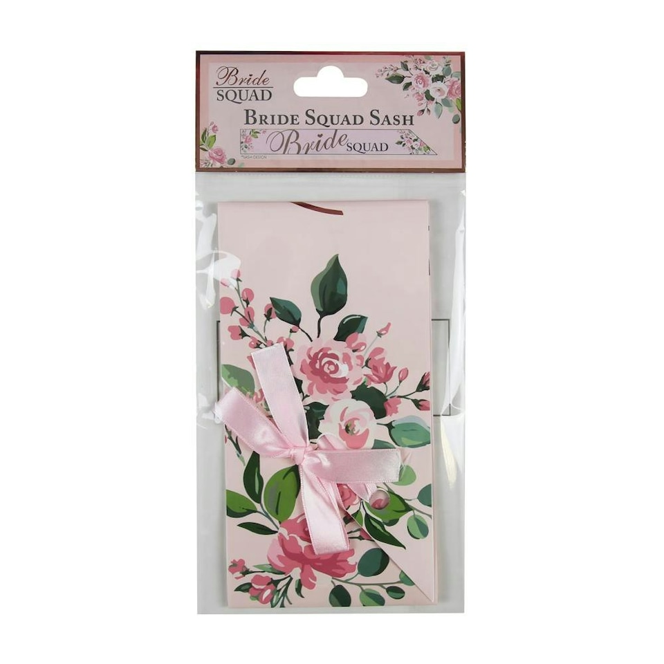 image 1 of Pack of 6 Pack of 4 Bride Squad Paper Sashes