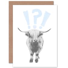 Scottish Highland Hairy Surprised Expression Scottish Scotland Card
