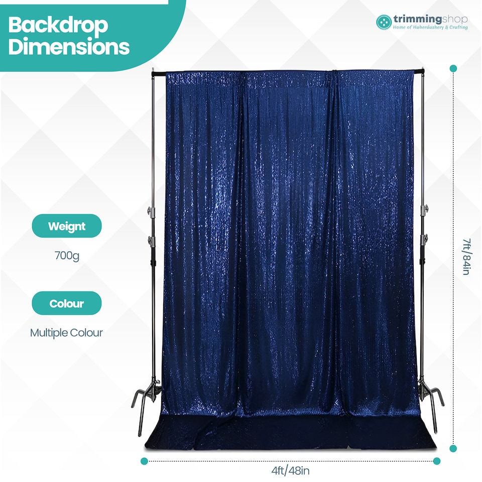image 1 of 4ft x 7ft Sequin Backdrop Photography Background High-Density Sequin Fabric