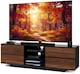 image 1 of Homeology Avitus Premium High Gloss Black with 4-Walnut Drawers and 3-Shelf 32"-65" LED/OLED/LCD TV Cabinet