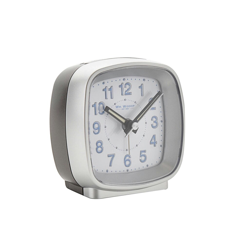 image 1 of Hometime Cushion Shape Alarm Clock Sweep/Cres Silver Silver