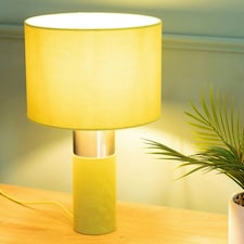 ValueLights Alexa Olive Green Velvet and Silver Chrome Bedside Table Lamp with a Drum Lampshade - Bulb Included