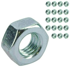 M8 x 1.25mm Hex Full Nut Fastener Hexagonal Metric Nuts Grade 8 Zinc Plated 20pk