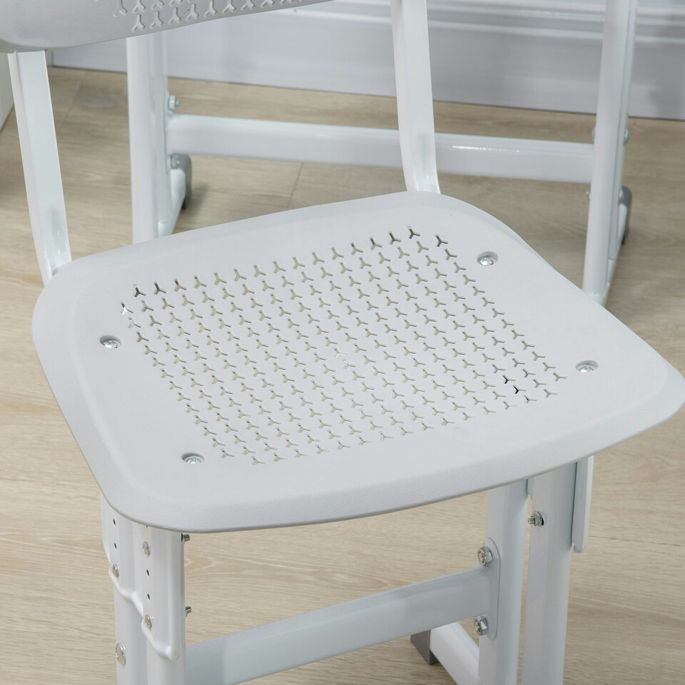 image 1 of HOMCOM Kids Desk and Chair Set Adjustable Height Study Table Set w/ Drawer