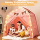 image 8 of COSTWAY Kids Play Tent Indoor & Outdoor Extra Large Playhouse Tent-Pink