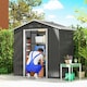 image 7 of Outsunny 6.5x3.5ft Metal Garden Shed for Garden and Outdoor Storage, Dark Grey